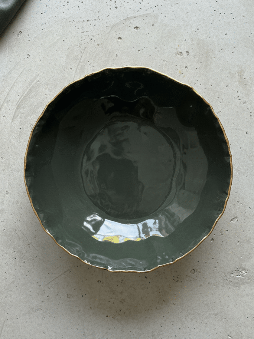 Gold Trim Large Bowl