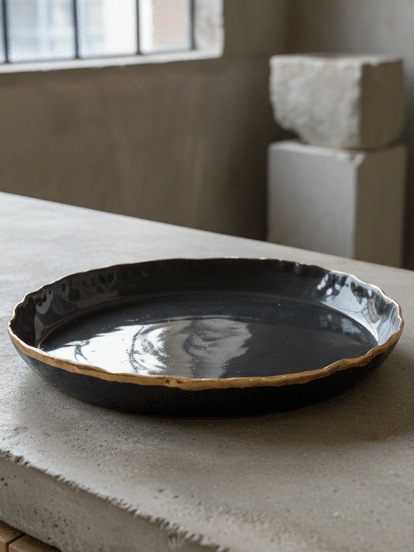 Gold Trim Large Tray