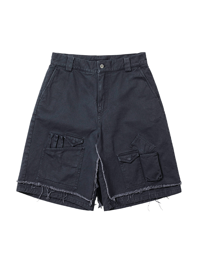 Layered Cargo Skort Black