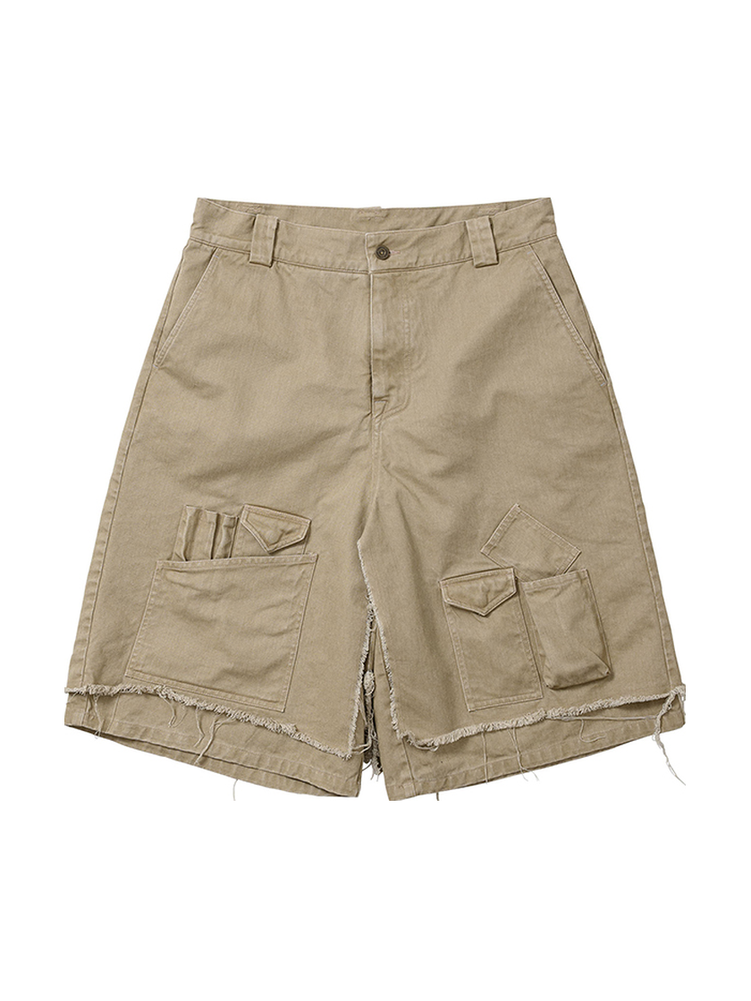 Layered Cargo Skort Beige