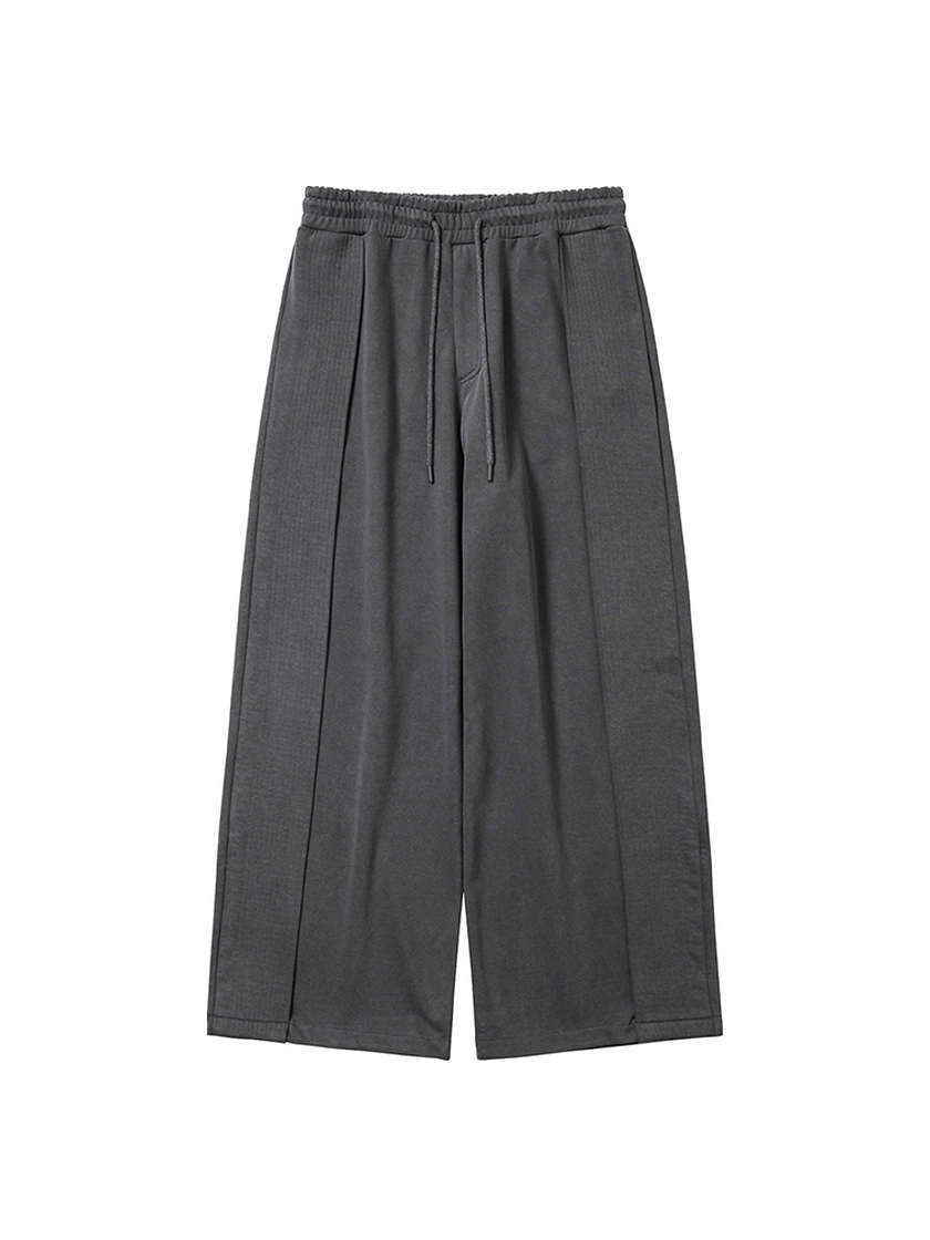 One Tuck Quilted Sweatpants Charcoal