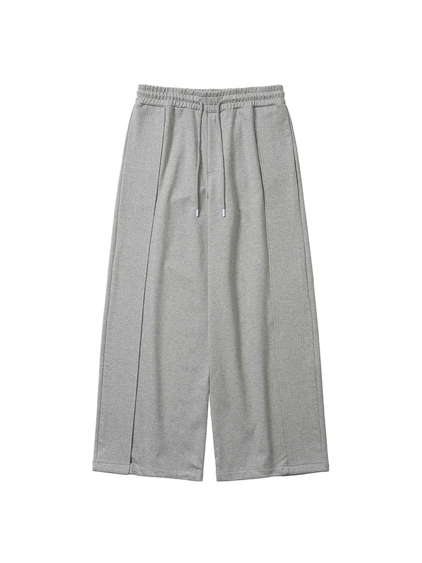 One Tuck Quilted Sweatpants Gray