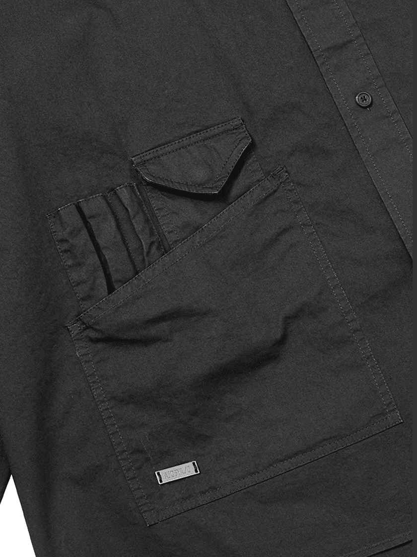 Cation Long Sleeve Utility Shirt Black