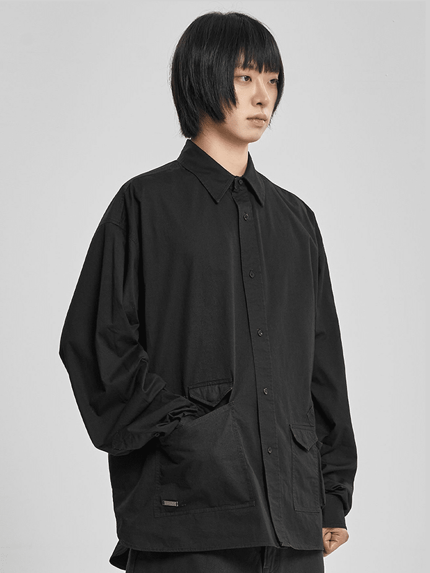 Cation Long Sleeve Utility Shirt Black