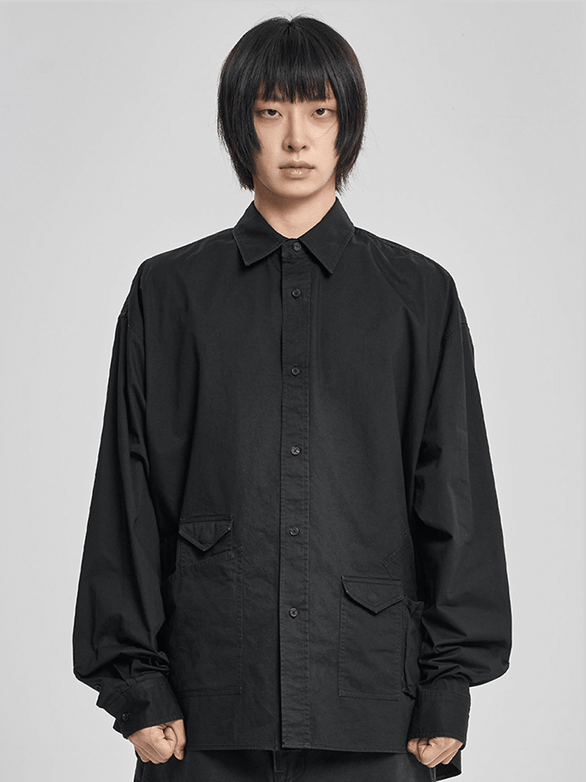 Cation Long Sleeve Utility Shirt Black