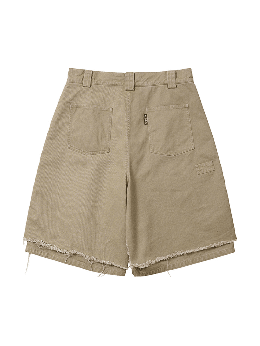 Layered Cargo Skort Beige