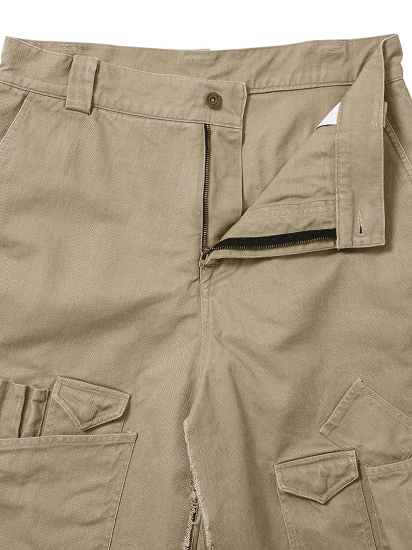 Layered Cargo Skort Beige