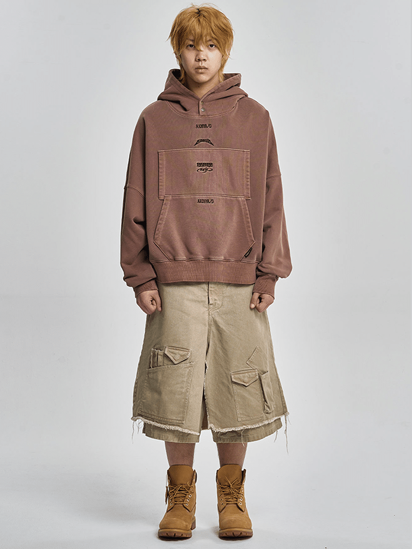 Layered Cargo Skort Beige