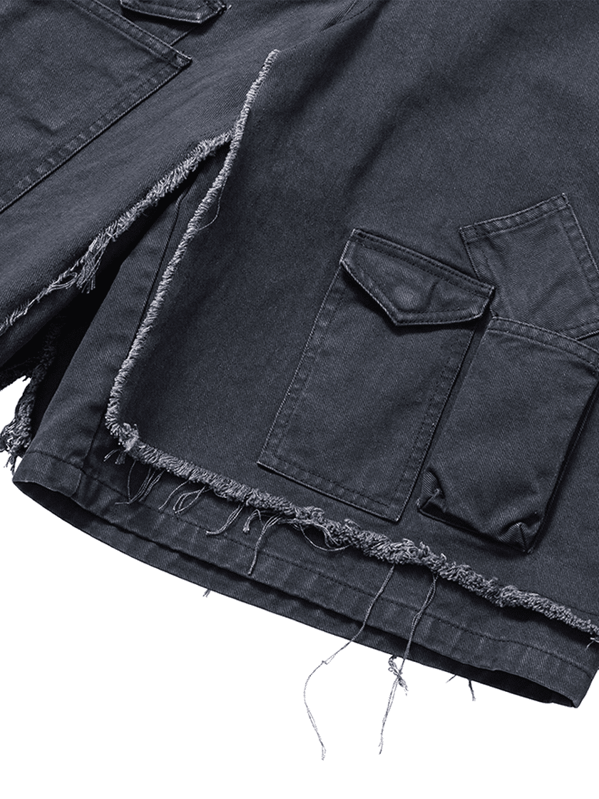 Layered Cargo Skort Black
