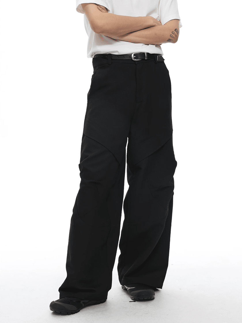 Textured Wide Cargo Pants