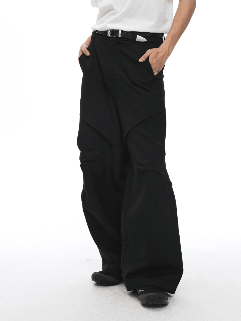Textured Wide Cargo Pants