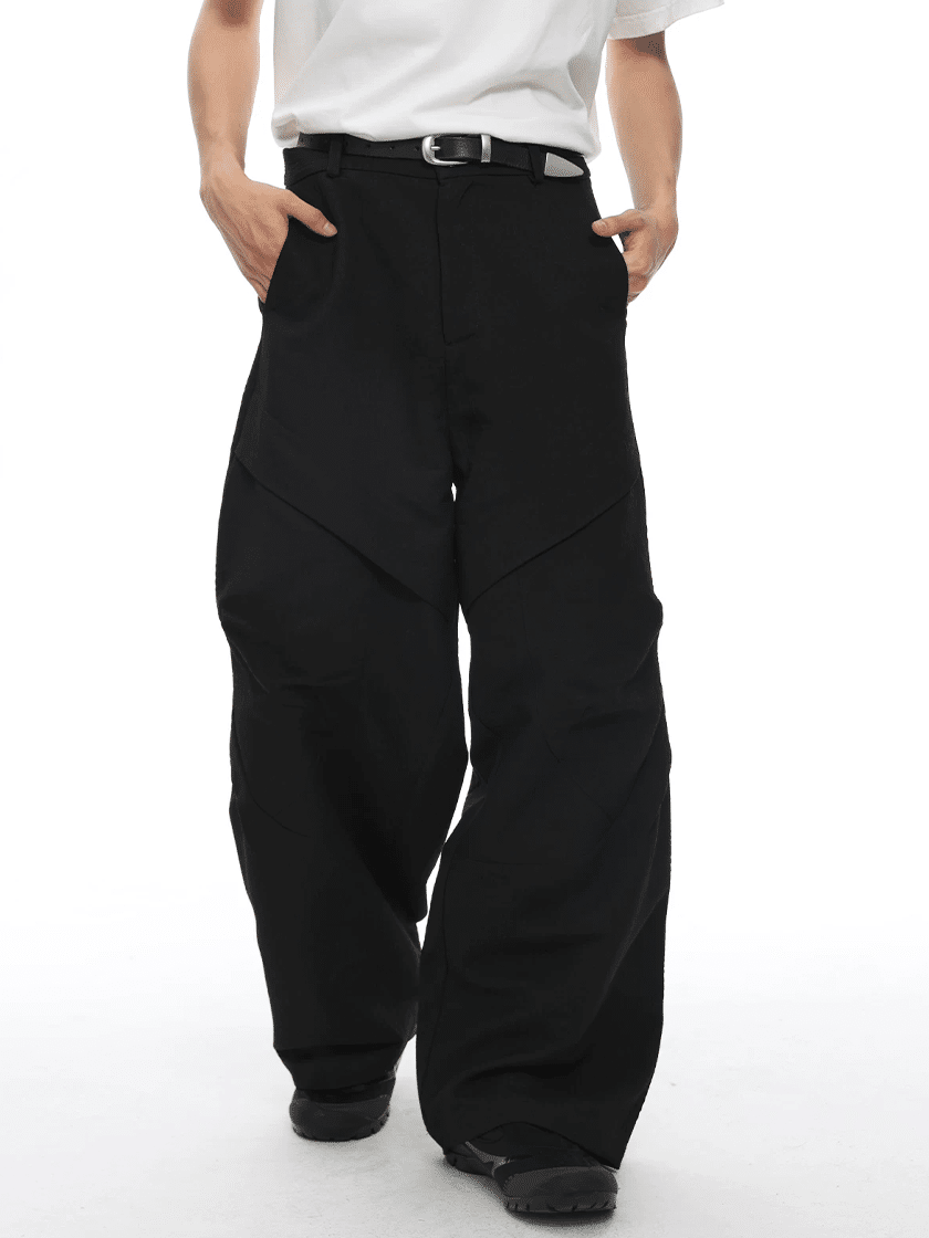 Textured Wide Cargo Pants