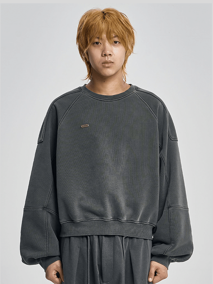 Vintage Panel Cropped Sweatshirt