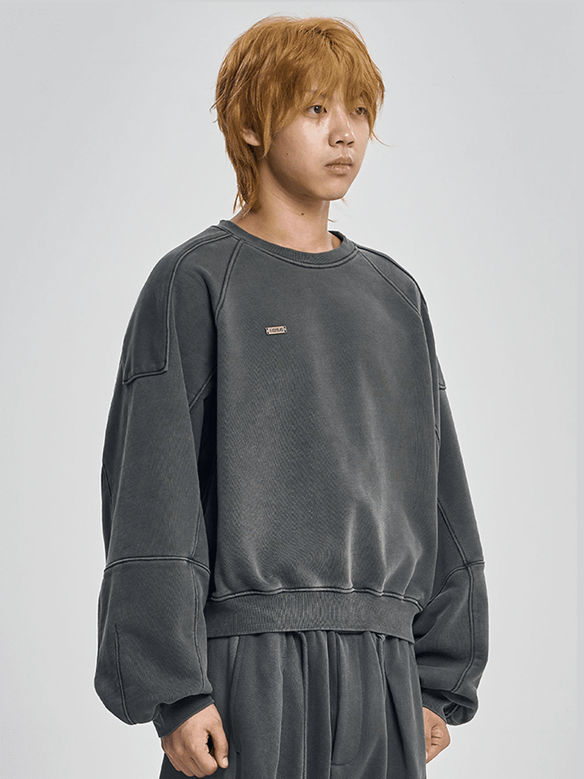 Vintage Panel Cropped Sweatshirt