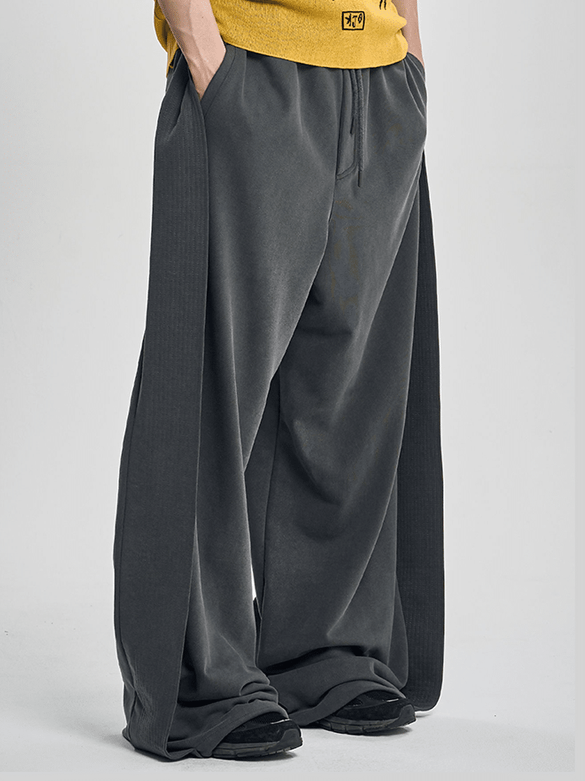 One Tuck Quilted Sweatpants Charcoal