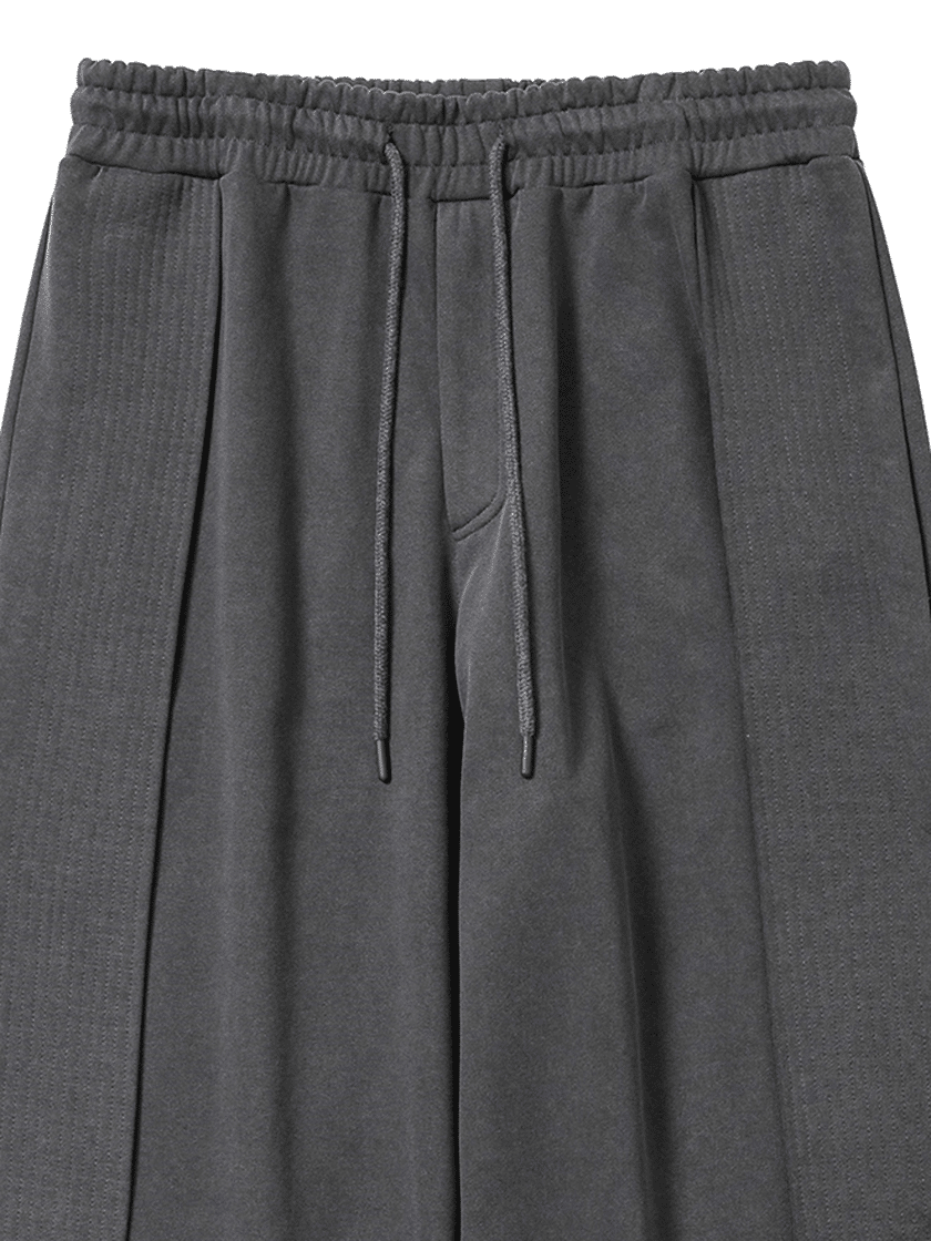 One Tuck Quilted Sweatpants Charcoal
