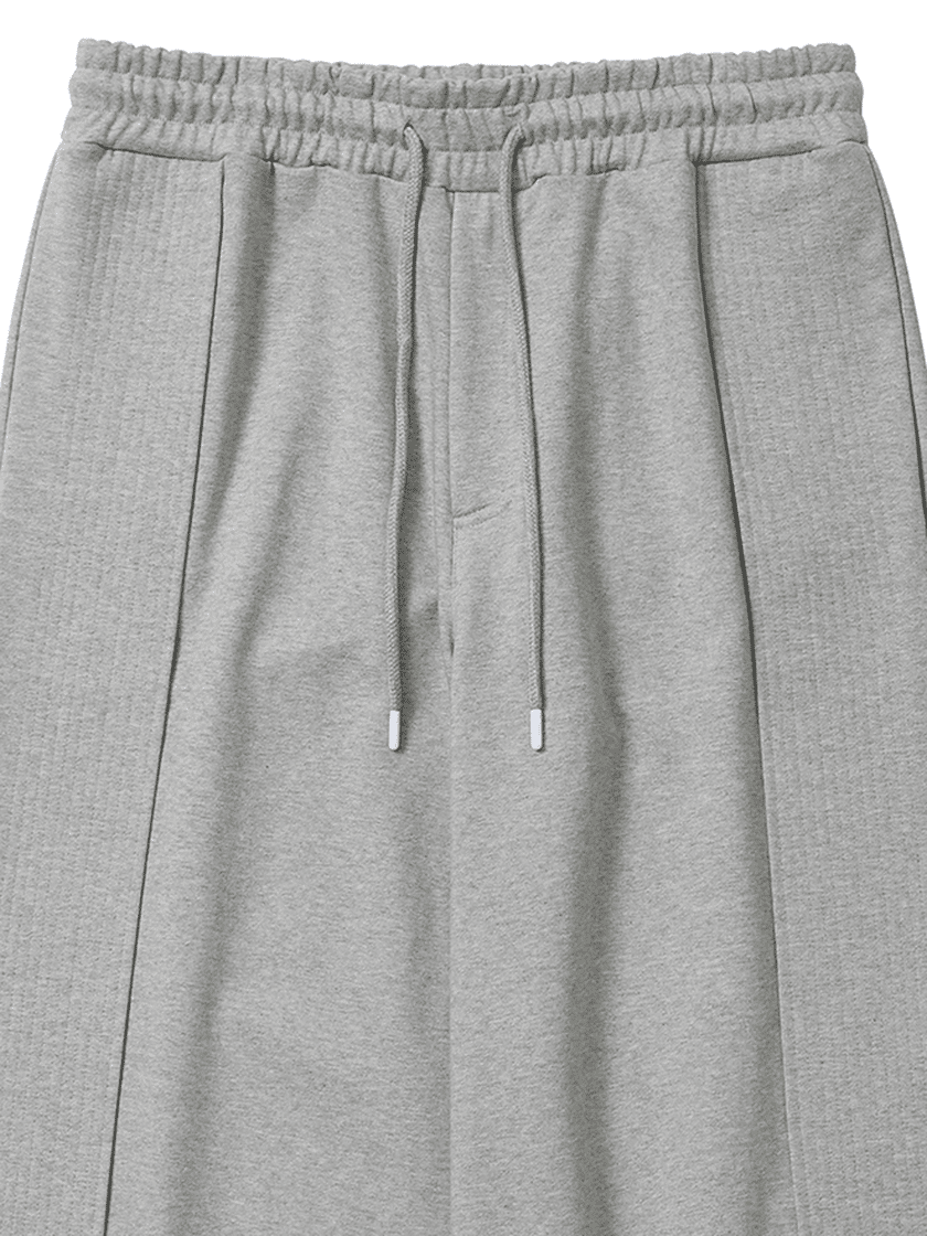 One Tuck Quilted Sweatpants Gray