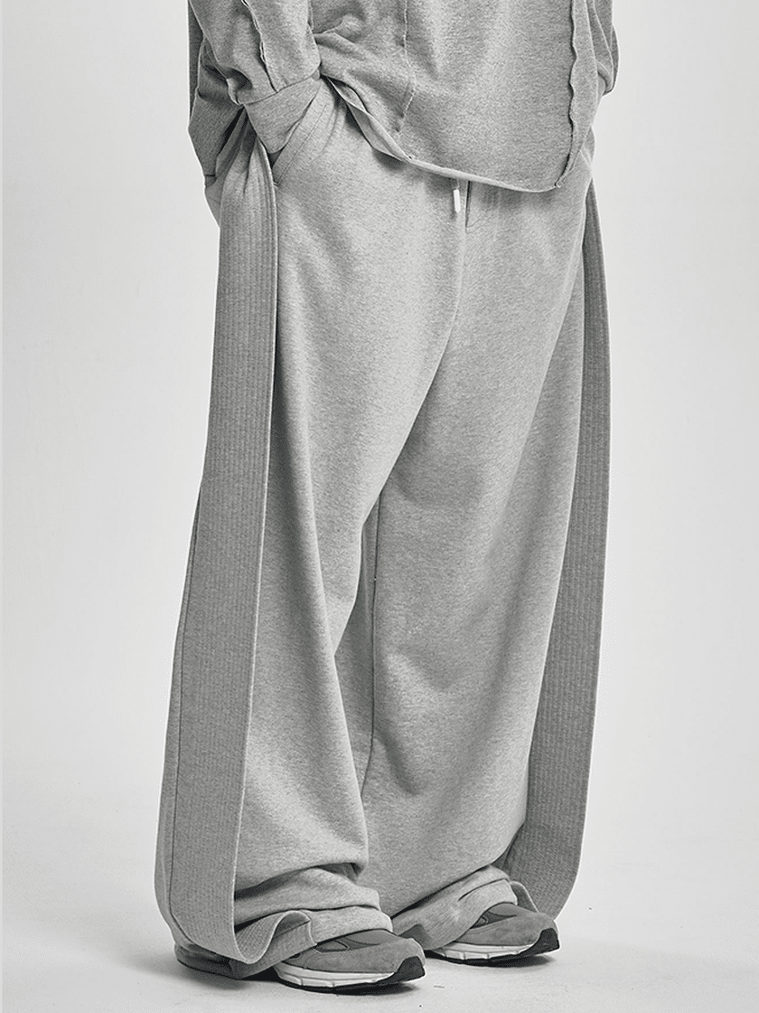 One Tuck Quilted Sweatpants Gray