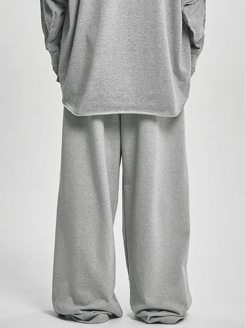 One Tuck Quilted Sweatpants Gray