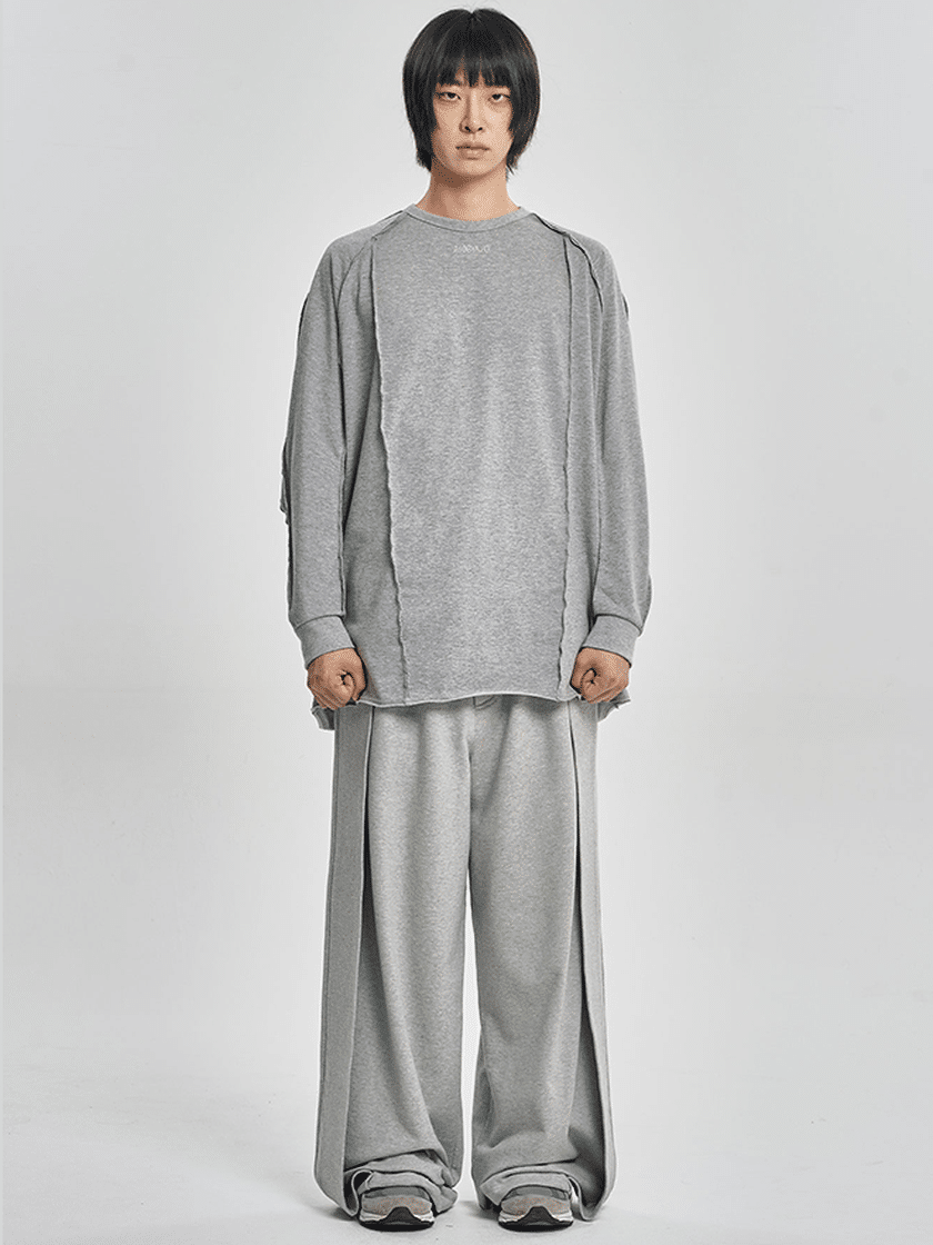 One Tuck Quilted Sweatpants Gray