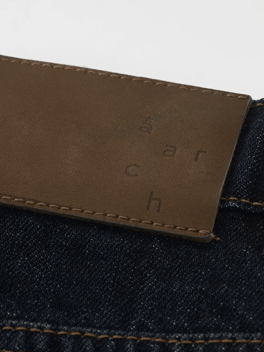 Wide Curved Washed Denim
