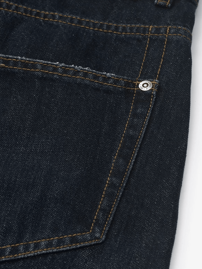 Wide Curved Washed Denim
