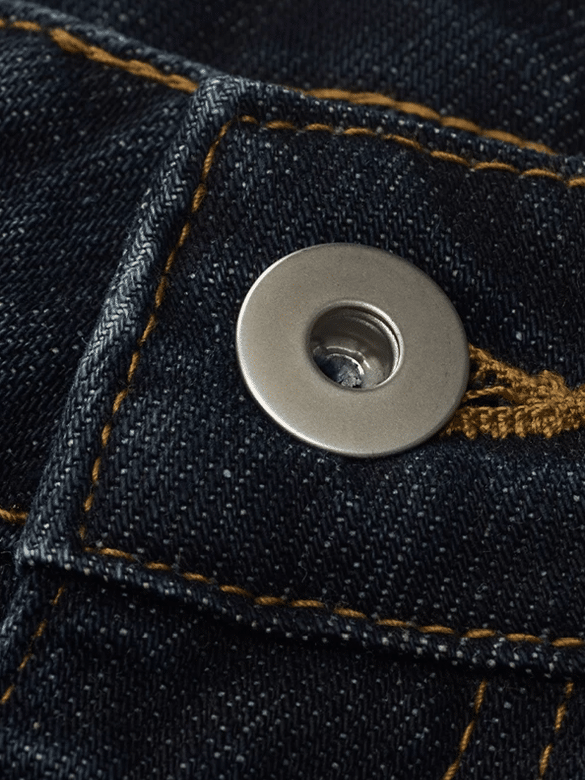 Wide Curved Washed Denim