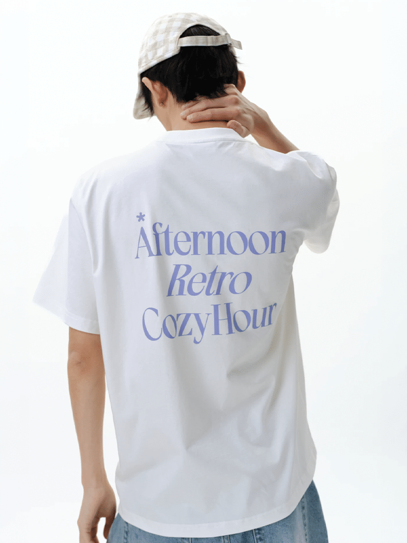 Embroidered Back Logo Tee White
