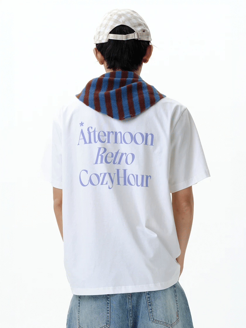 Embroidered Back Logo Tee White