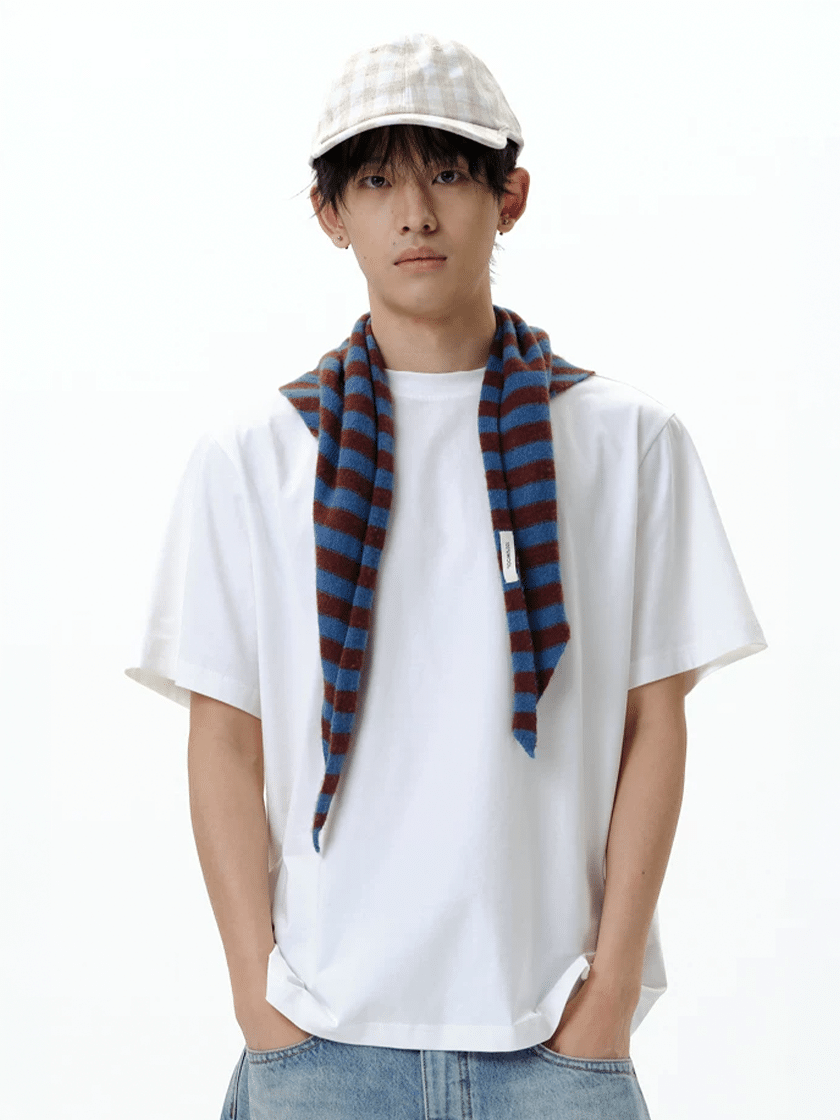 Embroidered Back Logo Tee White