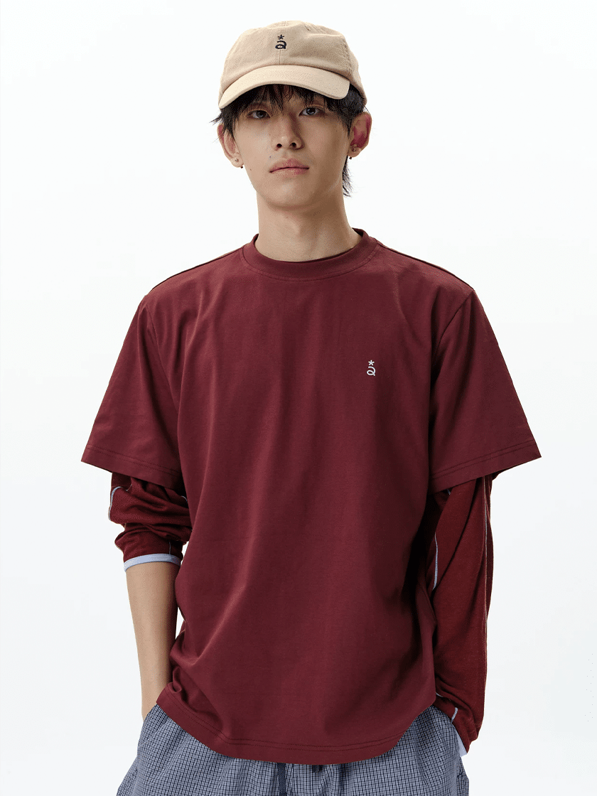 Embroidered Back Logo Tee Red