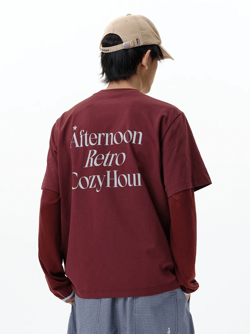 Embroidered Back Logo Tee Red