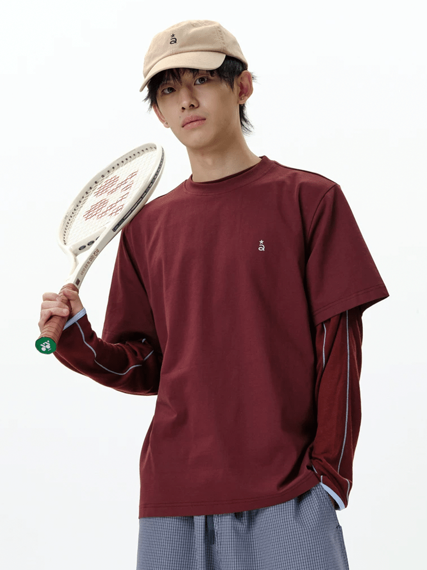Embroidered Back Logo Tee Red