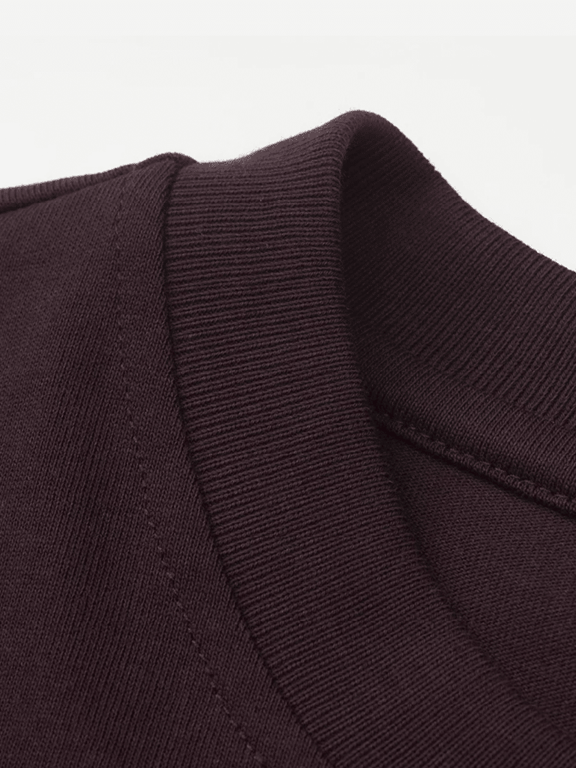 Embroidered Slogan Tee Bordeaux