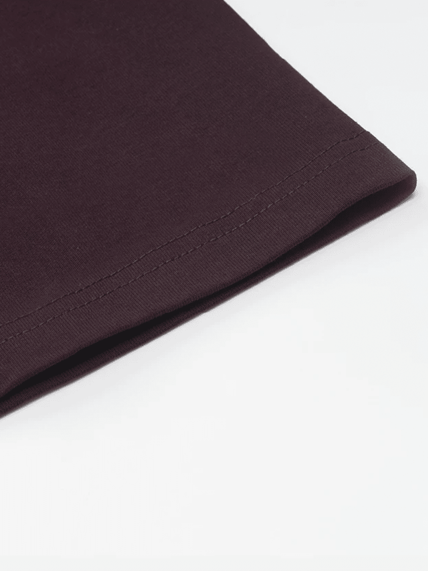 Embroidered Slogan Tee Bordeaux