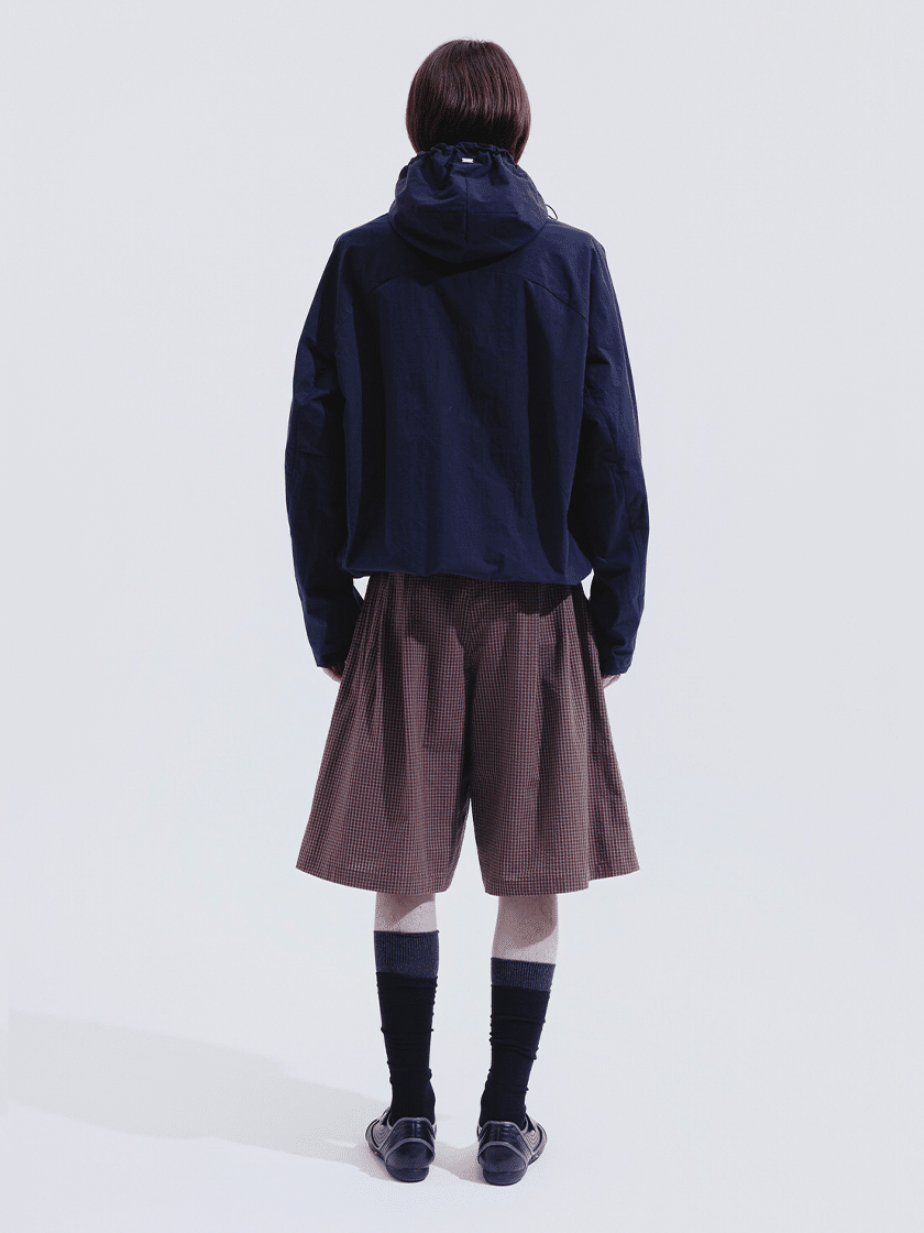Seersucker Check Pleated Shorts