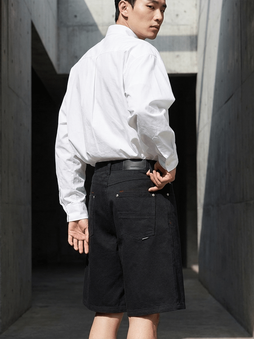 Pleated Twill Shorts