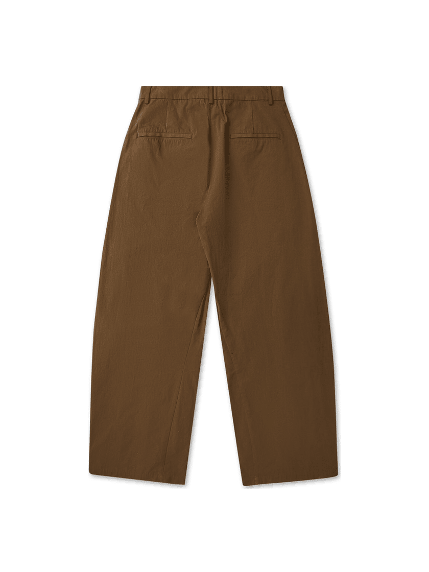 Linen-Blend Curved Pants
