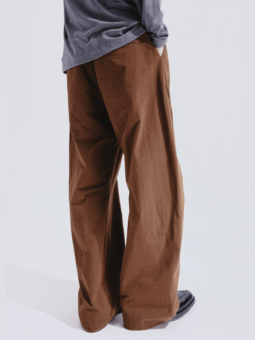 Linen-Blend Curved Pants