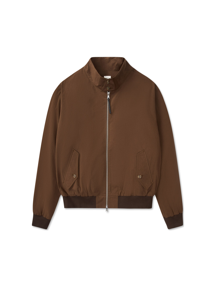 Linen-Blend Harrington Jacket