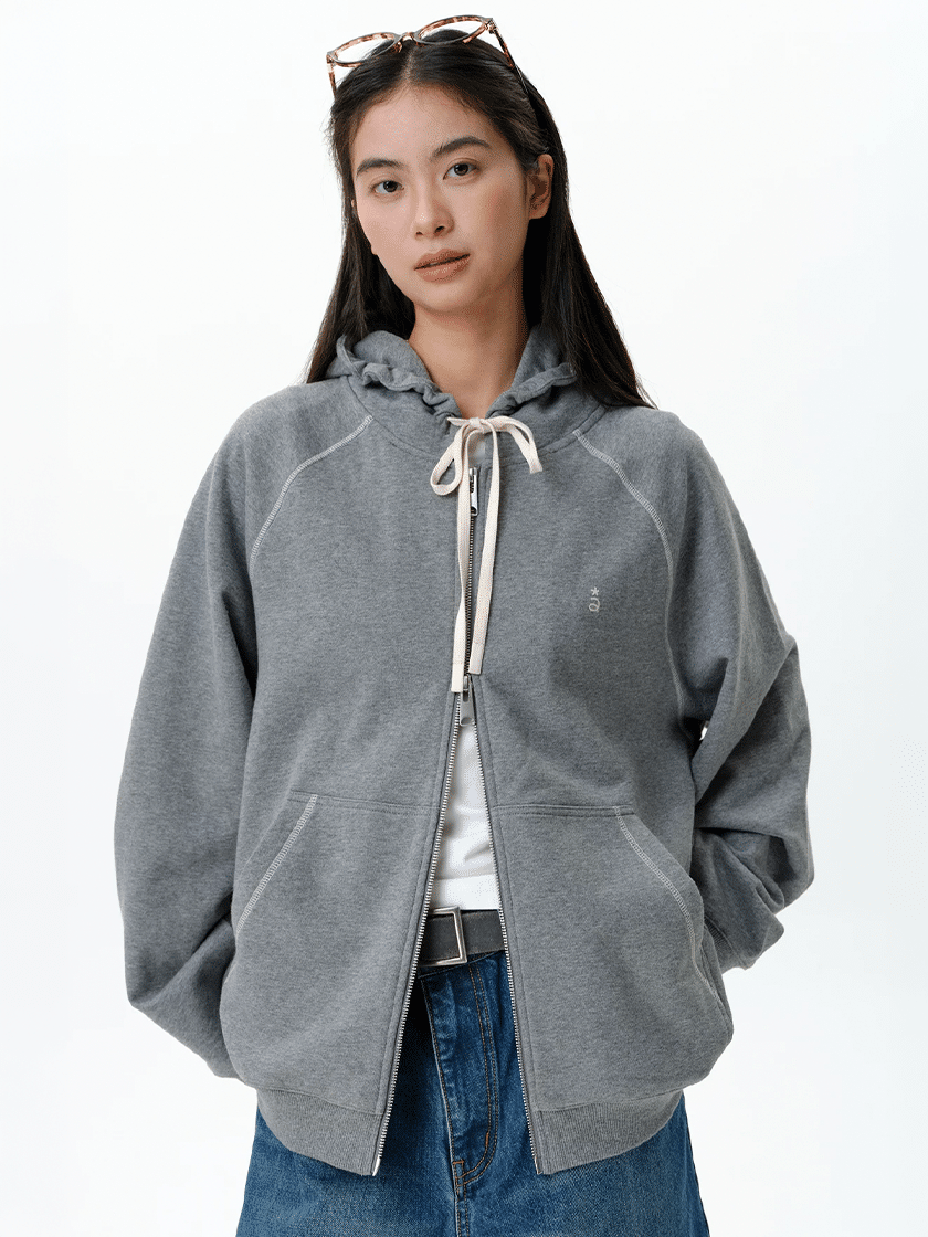 Slogan Zip Hoodie