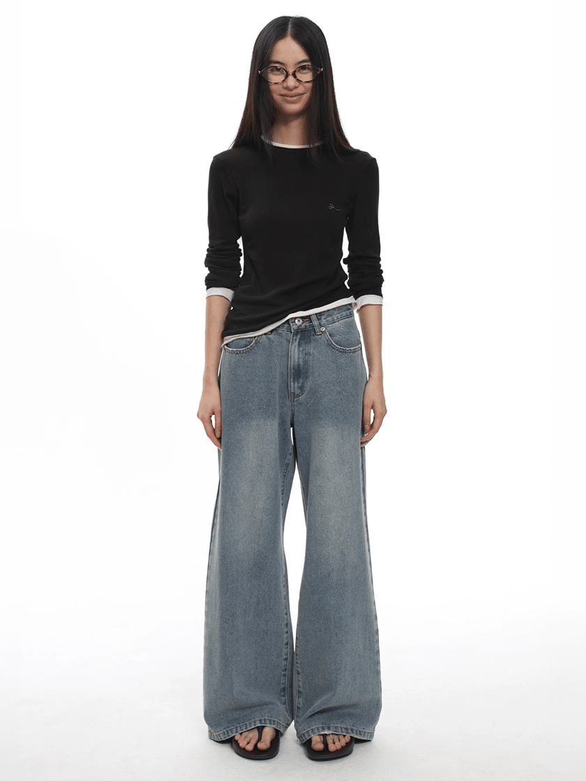 Fringed Wide Denim