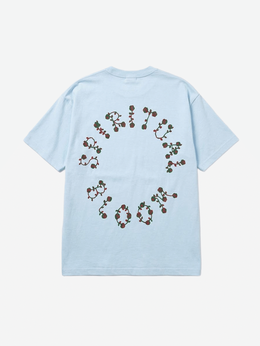 Amy Flower Crown Tee Cyan