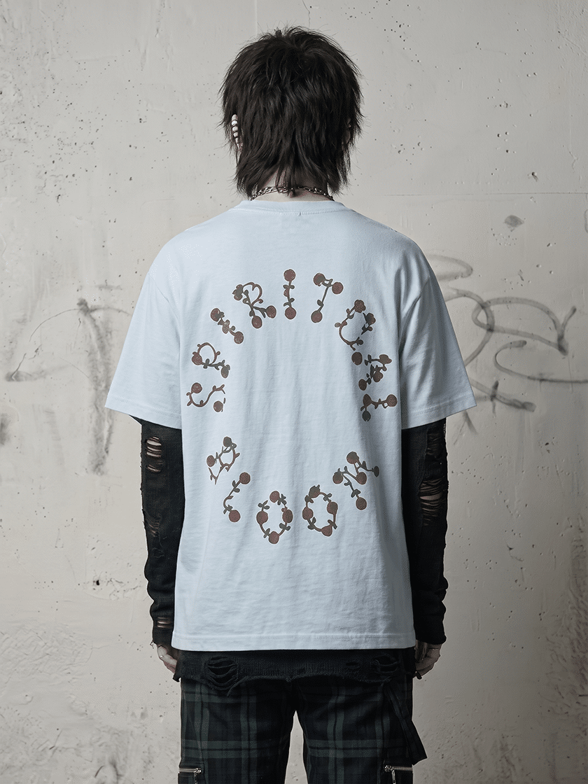 Amy Flower Crown Tee Cyan