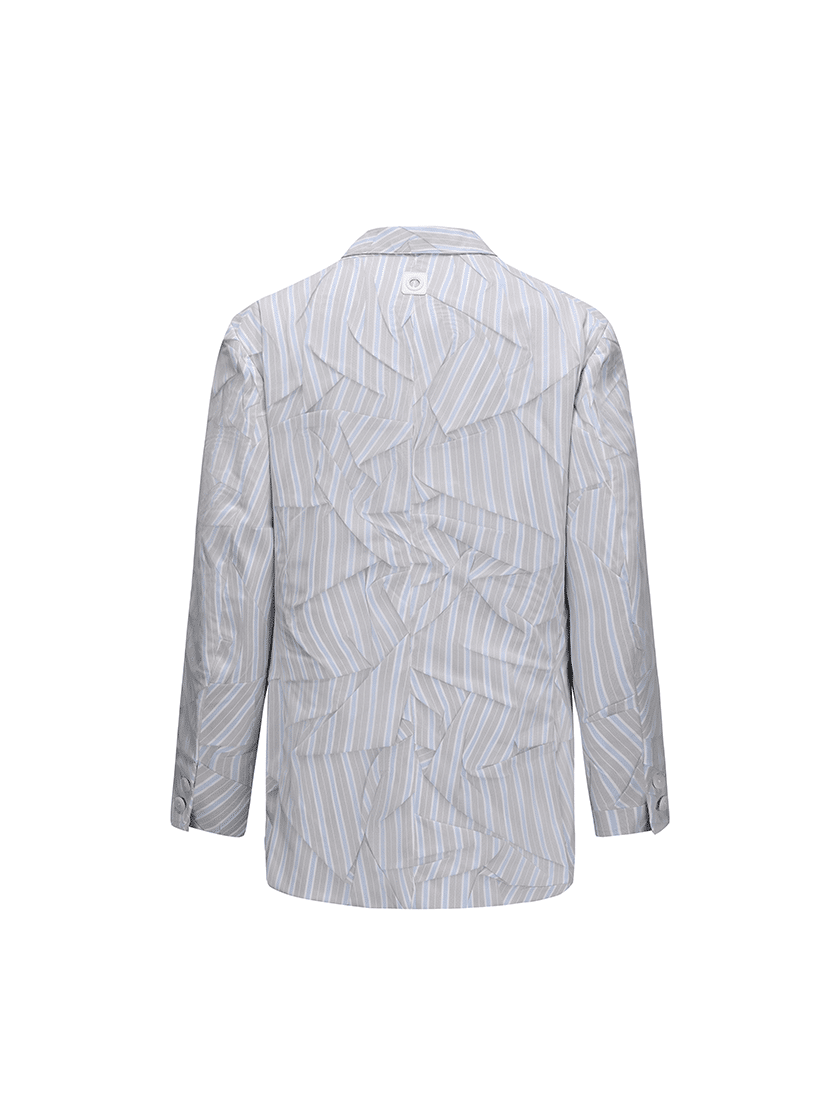 Crinkled Overlay Blazer