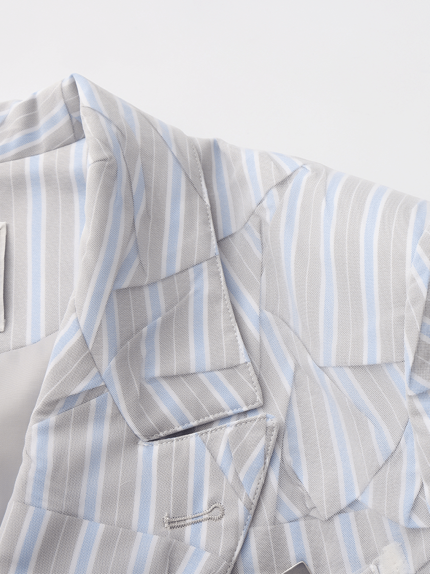 Crinkled Overlay Blazer