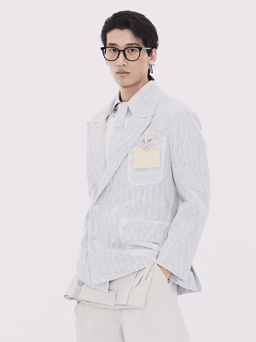 Crinkled Overlay Blazer