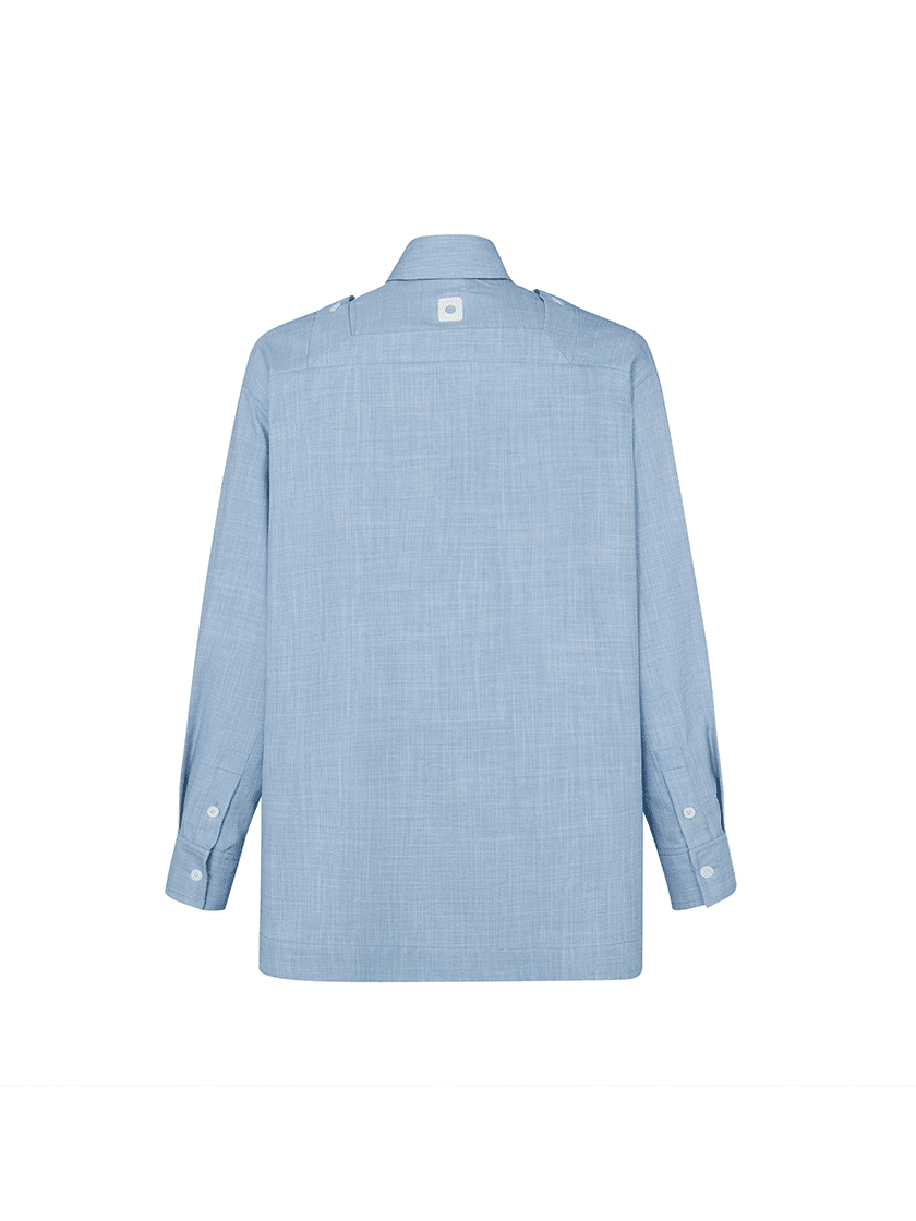 Frame Tie Shirt Light Blue