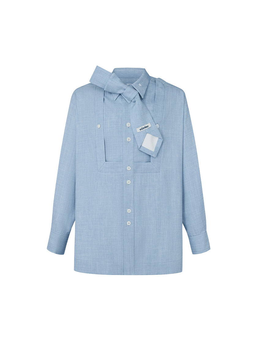 Frame Tie Shirt Light Blue
