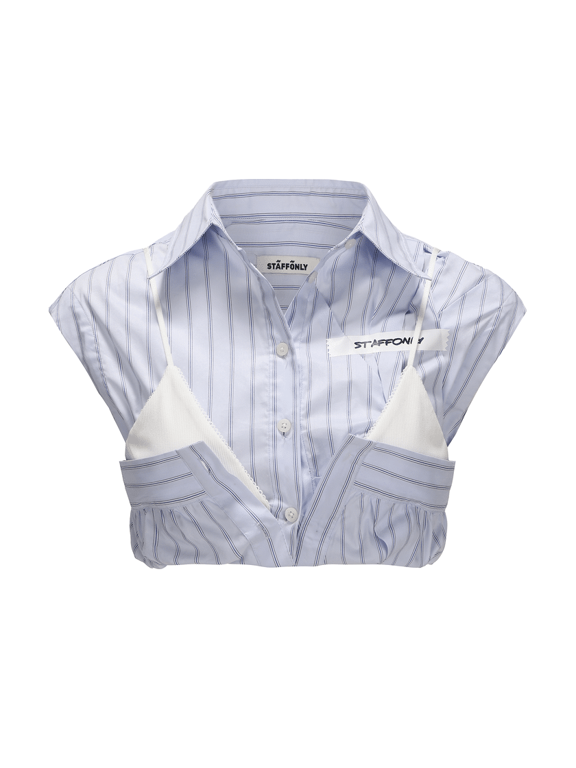 Cropped Circut Shirt Light Blue